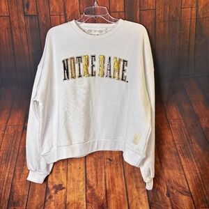 Pressbox Notre Dame Sweatshirt White Women's Size M College